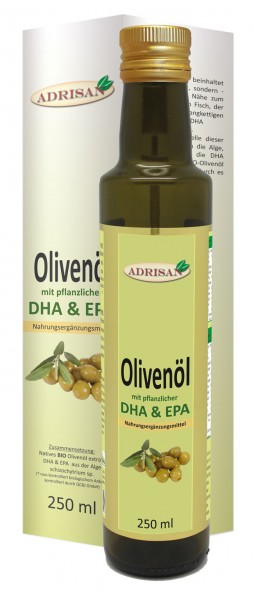 BIO-Olivenöl mit pflanzl. DHA & EPA | 250ml | shop.oelfee.de | Nahrungsergänzung 