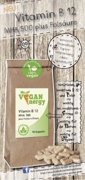 MY VEGAN ENERGY | Vitamin B12 MHA 500 + Folsäure | shop.oelfee.de